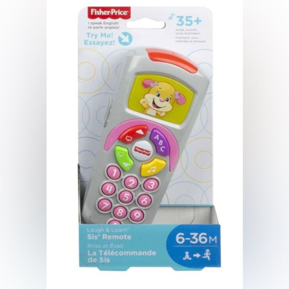 Fisher-Price Baby Learning Toy Laugh & Learn Sis’s Remote Pretend TV Control